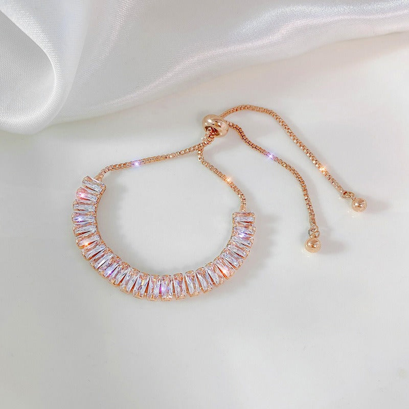 Eline | Armbånd i sølv med krystaller og 18K roségullbelegg